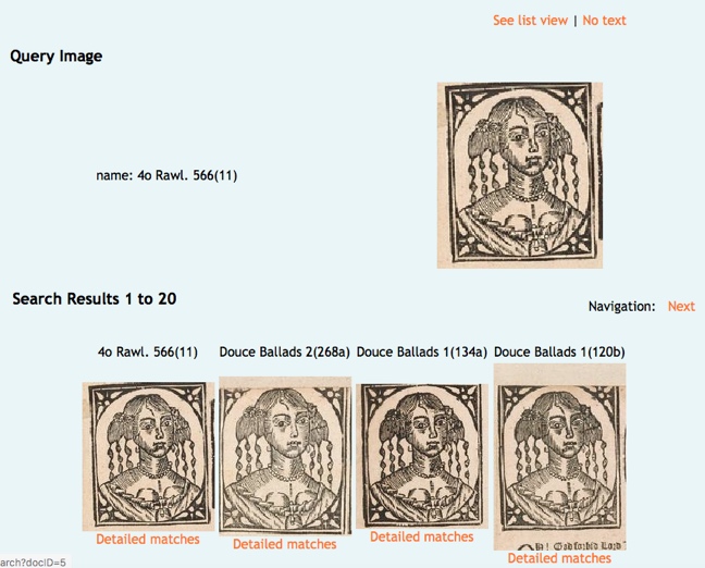  Content-based image-recognition of ballad woodcuts: the Bodleian Library's ImageMatch tool